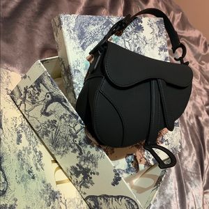 Authentic Dior Saddle Mini (Matte Black)